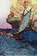 Howard Pyle An Attack on a Galleon china oil painting artist